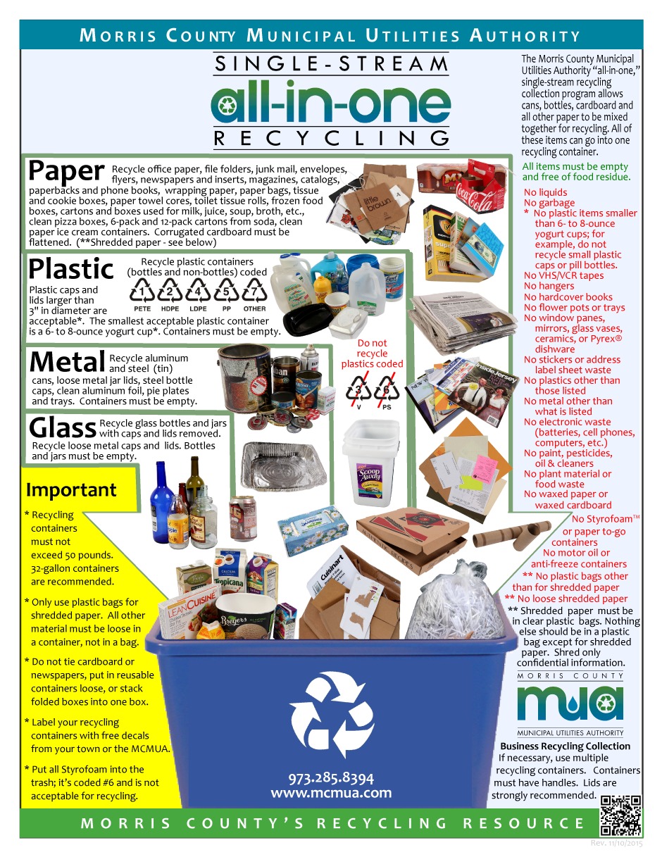mcmua single stream recycling program free recyle flyer