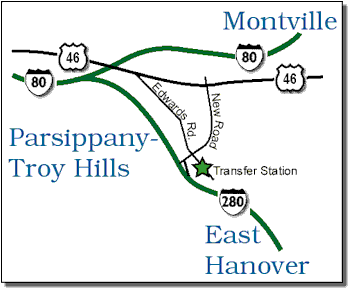 Parsippany Transfer Station Location Map