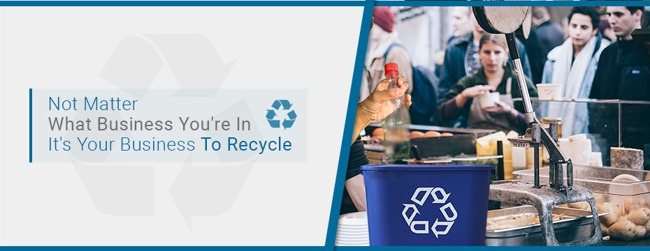 banner of recycling at a restaurant