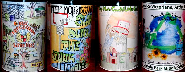 Mcmua Slam Dunk The Junk Image Of 2 Recycling Containers With Paintings The 4 Slam Dunk Junk Winners