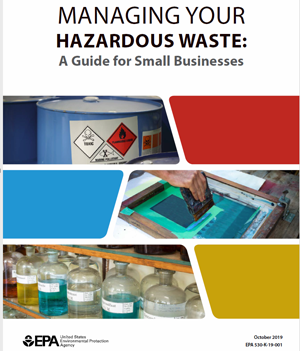 image of cover to EPA Brochure Managing Your Hazardous waste: A Guide For Small Businesses.