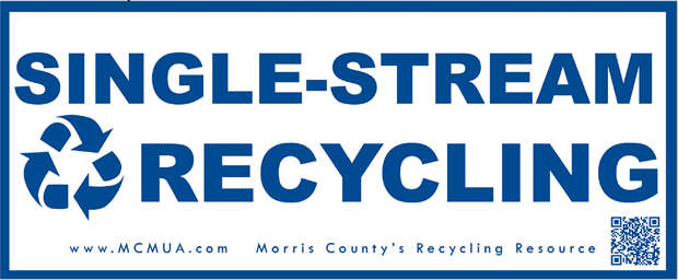image of generic single-stream recycling decal