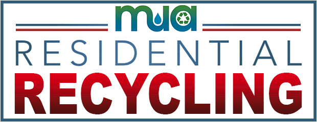 images of MUA truck moving through Residential Recycling Sign