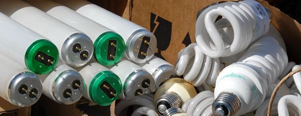 Image of discarded fluorescent lamps